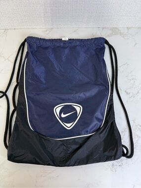 Nike Club Team Soccer Cinch Bag Drawstring Sack Backpack Blue 90s Gym